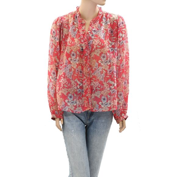 Sea New York Red Floral Button Down Shirt - Picture 1 of 5